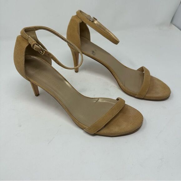 Stuart Weitzman Nude Tan Nudist Sandal Heel Size 11 - Picture 1 of 9